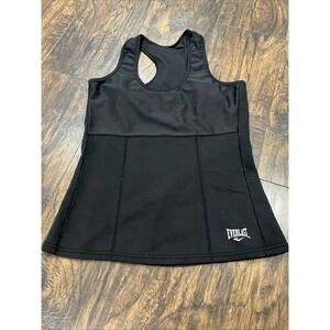 Everlast Women Black Activewear Mesh Compression Tank Top Pocket XS - Small